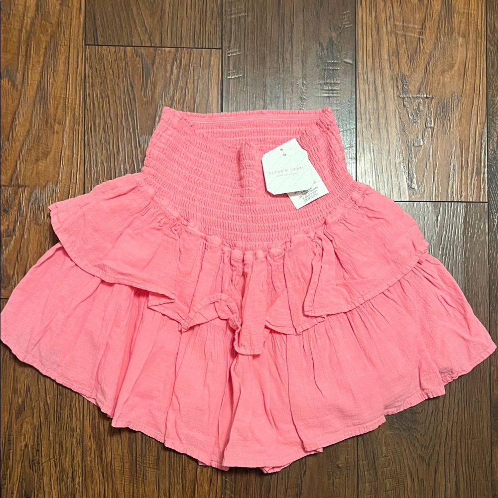 Altar'd State Vibrant Pink Mini Skirt With Built In Shorts